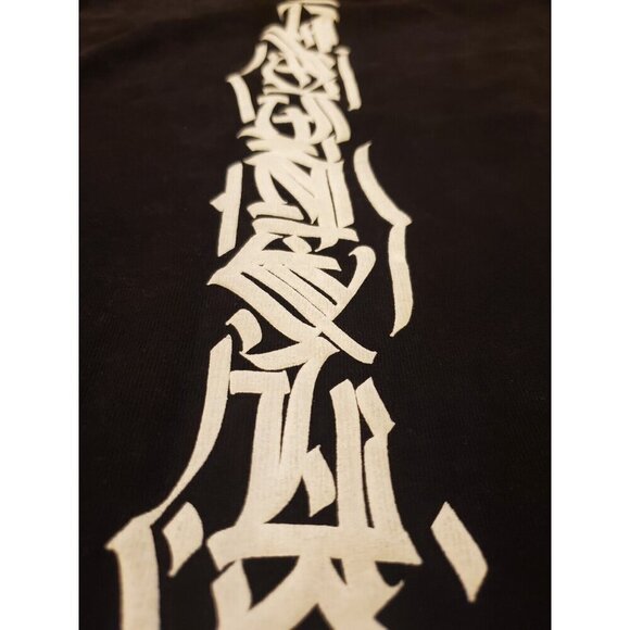 YoungLa SAMPLE Shirt Mens Size LG Long‎ Sleeves Black Wash Distressing Heavy - Picture 10 of 10